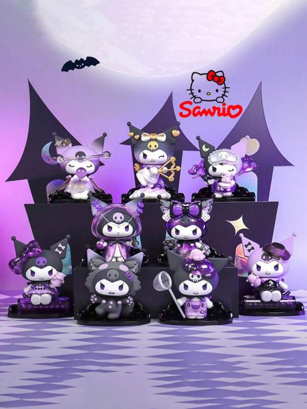Sanrio 1 Set Sanrio Kuromi Werewolf Mystery Box Series Figurine Desktop Decoration, Girl Birthday Gift, Doll Doll,School Supplies,Back To School