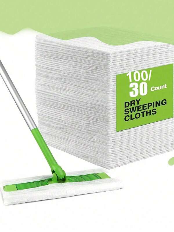 100pcsPack, 30pcsPack Disposable Dust-Free Mop, Slouchy One-Time Use Mop Pad Absorbent Dry & Wet Cleaning Wipes, Microfiber Mop Refill Pads, Floor Cleaning Mop Pads, Disposable Mop, Dry & Wet Use, Easy To Clean, Cleaning Supplie