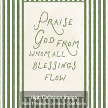 1 Stück ungerahmtes/gerahmtes Wandkunstposter mit Bibelvers "Preist Gott", Leinwanddruck mit grünem Streifen, christliche Kunst für Wohnung, Wohnzimmer, Schlafzimmer, moderne Heimdekoration