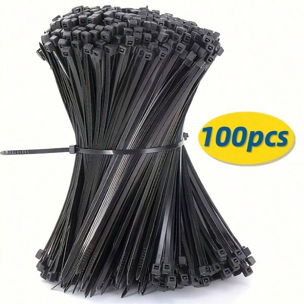 100 pièces de attache-câbles autobloquants, en nylon haute résistance durable, convient pour la construction et l'organisation de la maison, la gestion des câbles