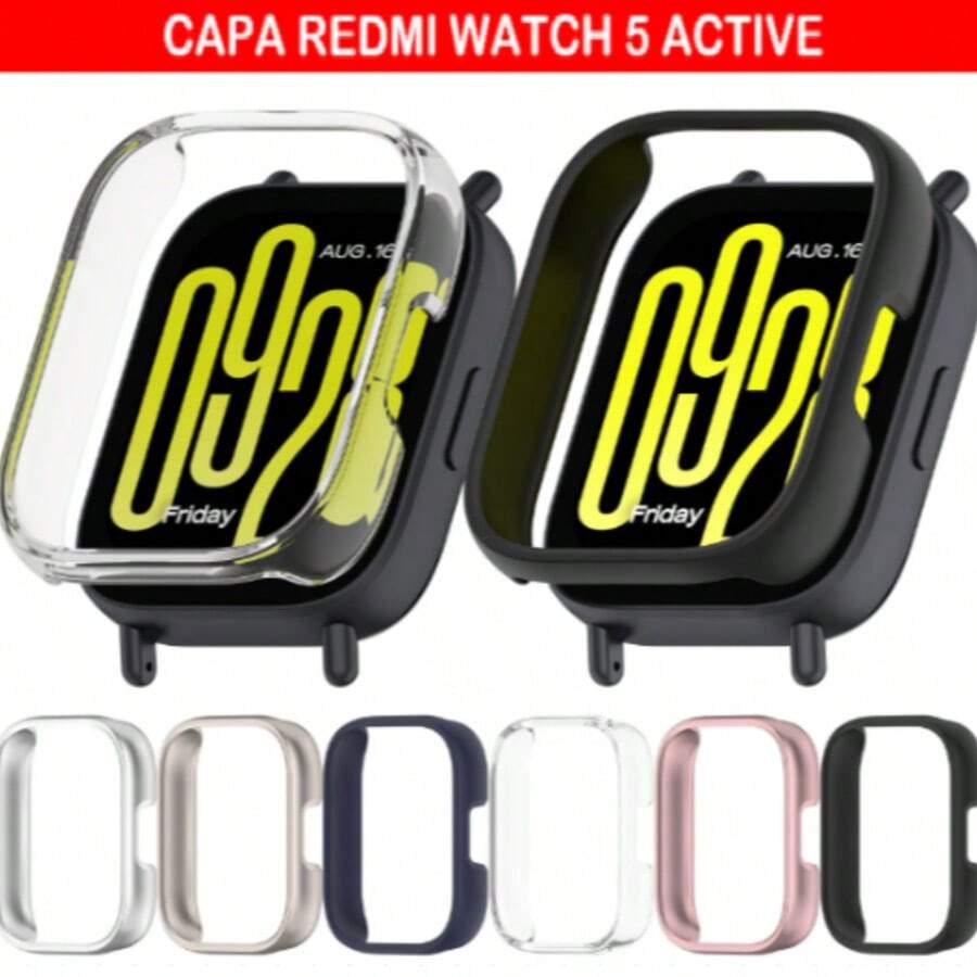 Protective Glass Case Cover For Redmi Watch 5 Active Tempered Glass - Black - View 1