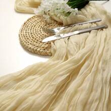 Local Delivery-DOLOPL Table Runner For Baby Shower Decorations, Sage Green Cheese Cloth Runner For Bridal Shower Decorations 13.3ft Guaze Sheer Spring Cheesecloth Table Runner For Wedding - Cream - View 3