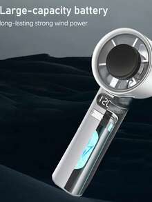 1 pieza Ventilador manual mini recargable por USB con 120 niveles de velocidad, pantalla digital, viento turbo potente, adecuado para el hogar, la oficina, el estudio, el aire libre, la playa, uso diario, regalos para damas de honor, decoración de habitaciones, decoración de dormitorios, playa, viajes, para hombres, para mujeres, vacaciones, cosas lindas - Multicolor - Ver 9