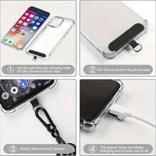 120cm Metal Hook Mobile Phone Lanyard Strap With Adjustable Pad, Crossbody Phone Holder