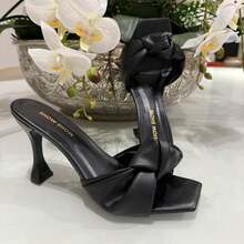 SHOW SHOW Women's Clogs With Knot - màu đen - Xem 4