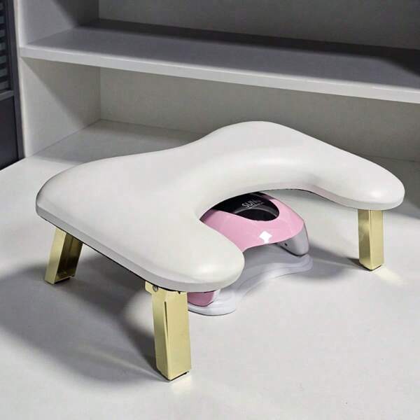 1pc White Soft PU Leather Nail Arm Rest For Nails U-Shaped Manicure Cushion Nail Arm Rest Stand Nail Art Hand Rest Pillow For Nail Salon And Home