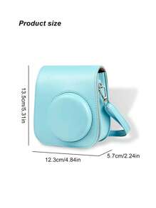 Suitable For Mini 12/11 Solid Color Camera Bag Protective Cover PU Photography Bag Camera Case Storage Bag With Shoulder Strap