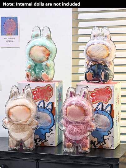 1pc Transparent PVC Fashion Cute Cartoon Character Shaped Dustproof Protective Cover Case For Backpack, Shoulder Bag, Tote Bag, Crossbody Bag, Handbag, Makeup Bag, Accessory Pendant, Car Ornament, Luggage Tag, Key Chain, Suitable For Couples, Best Friends, Students, Men, Women, For Daily, Work, Commute, Dating, Holiday, Travel, Ideal Gift For Girlfriend, Mom, Family, Kids Birthday
