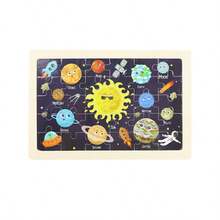 12/16/24/30/60 片扁平木质拼图，儿童益智认知逻辑思维卡通动物拼图板，提高孩子注意力，拼图爱好者的完美礼物