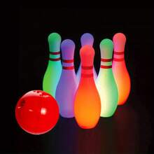 Light Up Kids Bowling Set Includes 10 Pins And 2 Balls, Bowling Pins Toy Set For Kids Toddler Indoor Games For Boys Girls 6/12pcs, Height 7.87inch - 彩色 - 查看 7