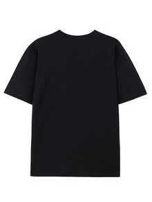 Camiseta Casual de Algodón Azul Rey para Hombre - Estampado Gráfico "What It Is", Manga Corta, Estilo Veraniego, Tela Suave y Cómoda, Lavable a Máquina - Negro - Ver 2