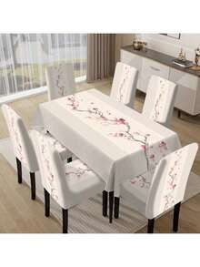 1/4/5/6/7/36pcs Fashionable Simple European And American Style Printed Chair Covers / Chair Cover Set, Suitable For Indoor Home Restaurant, Hotel Modern Daily Decoration. Tablecloth Suitable For Square Tables, Elastic Chair Covers Can Be Washed