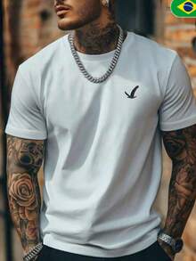 Men's Eagle T-Shirt Short Sleeve Premium Line 100% Cotton Lowest Price In BRAZIL - 白色 - 查看 1