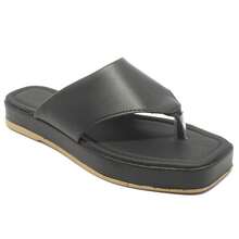 Women's Sandals Clogs Flip Flops Platform Comfortable Flat Neutral Outdoor Home - Black - View 3