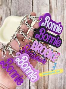 [Customized] 1 Piece Custom Name Tag Acrylic Letter Key Chain, Stylish Two-Color Name Key Chain, Unisex Graduation Gift (6 Styles), Durable, Engraved, Stainless Steel, Colorful, Cute, Funny, Y2K, Fashionable, Unisex, Casual, Customized, Personalized, Unique, His Ideal Gift, She, Boyfriend, Girlfriend, Family, Friends, Ideal Gift For Travel Accessories.