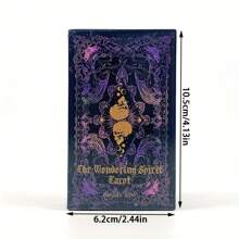 1 pièce TAROT DE L'ESPRIT VAGABOND : Un ensemble de 78 cartes à thème de voyage, avec des illustrations dorées de cartes géographiques éclaboussées et des autocollants de constellations Un guide pour la sagesse vagabonde pour le transfert d'âme Design mystérieux violet et noir, un outil de croissance spirituelle, un emballage élégant et des illustrations détaillées