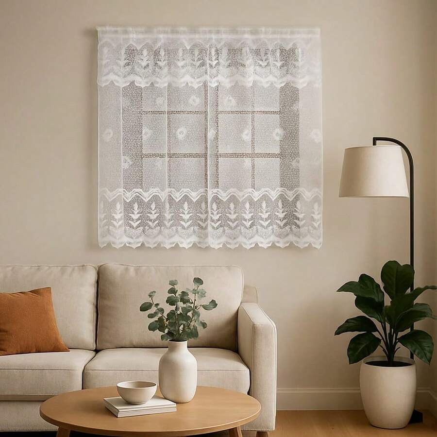 Kitchen Window Curtains - trắng - Xem 1