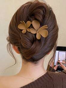 4pcs/1 Pc 5cm/1.97in Square Plastic Hair Clips In Black, White, Brown And Khaki, Stylish Hair Accessories, Claw Clip For Summer And Beach Vacation - 多色 7 - 查看 4