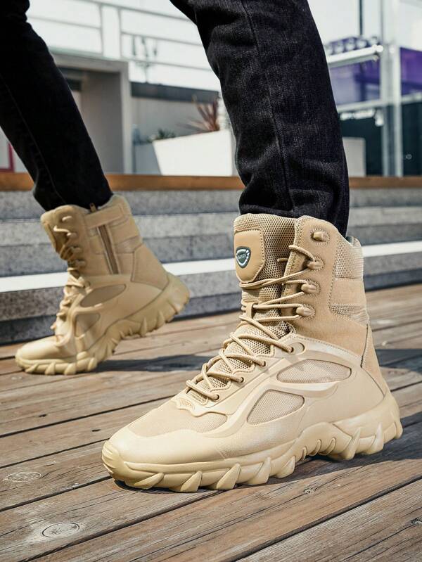 Botas negras impermeables para hombre de estilo deportivo y de desierto, para senderismo, actividades al aire libre, combate, escalada y tácticas