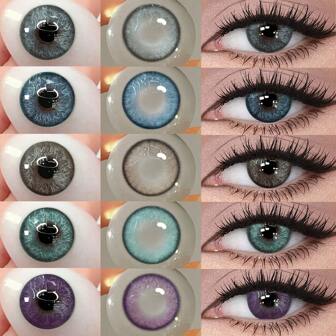 Een paar meerkleurige contactlenzen, 14,2 mm kleurlenzen, vergrotende ogen, 40% watergehalte, langdurig draagcomfort, kristalhelder, geschikt voor dagelijks daten en rollenspellen