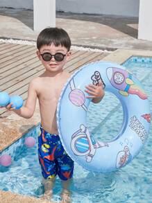 1 pieza Flotador de natación con forma de panda para niños, círculo inflable de dibujos animados para debajo del brazo para principiantes, equipo de natación de verano lindo y flotante