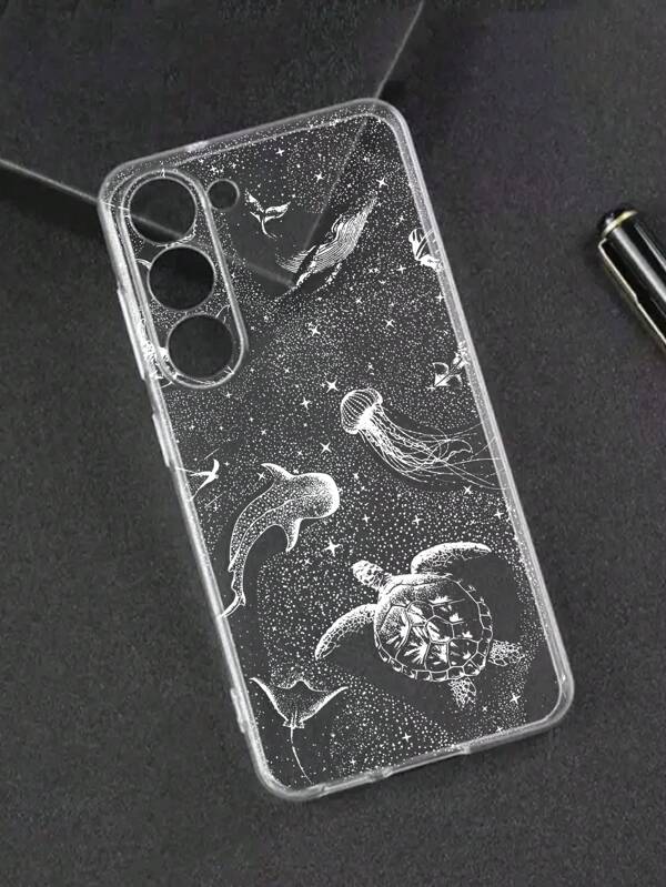 Perforated High Transparence White Turtle Starry Sky Painted Shockproof Transparent Phone Case Applicable For IPhone14, IPhone14Pro, IPhone14ProMax, IPhone13, IPhone13Pro, IPhone13ProMax, IPhone11, IPhone11ProMax, IPhone12, IPhone12Pro, IPhone12ProMax, IPhoneXR, IPhone7/8, XS, Suitable For IPhone15, IPhone15Pro, IPhone15ProMax, IPhone16, IPhone16Pro, IPhone16ProMax/Case Series, Series, /Redmi Phone Cases Waterproof Anti-Fall Scratch Resistant