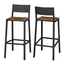 Bar Stool Set Of 2, Bar Chairs For Kitchen, Dining Room, Office, Industrial - Brown and Black - View 1