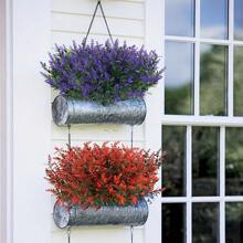 10 Bunches Artificial Plants Christmas Decorations, UV Resistant Fake Greenery For Outdoor, High-Quality Oxidation-Resistant Boston Fern Realistic Touch Lifelike Plants For Home Decor, Kitchen/Room Decor, Wall Decor Indoor/Outdoor Hanging Planters, Spring/Summer Outdoor Garden Yard Decor, Halloween Decor, Home Decor Fake Flowers, Mother's Day, Valentine's Day Decorations