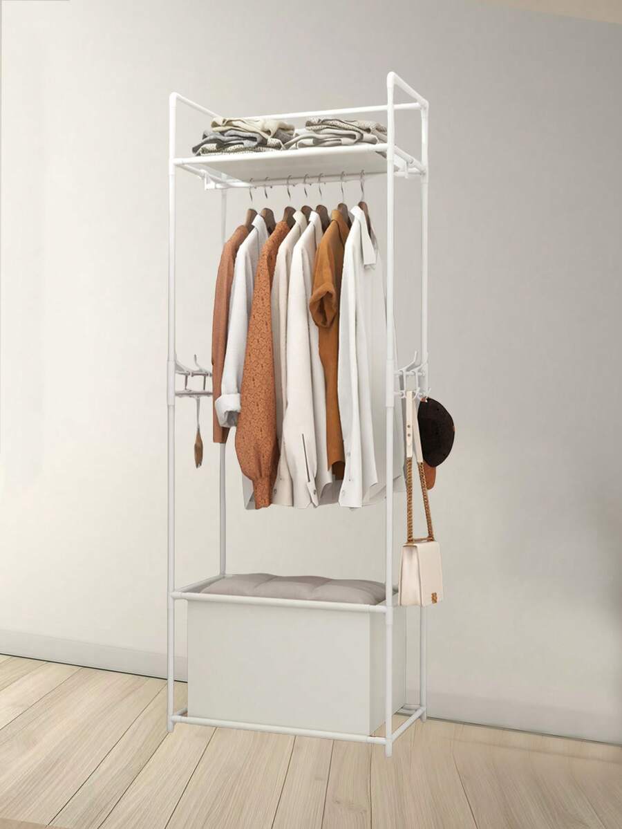 Perchero de pie multifuncional con bolsa de almacenamiento de tela, móvil, resistente, elegante, fácil de ensamblar/desensamblar, portátil, adecuado para sala de estar, dormitorio, entrada, oficina, hogar, regalos para días festivos, regalos de Navidad, regalos para niños