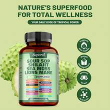 BUPORAI Soursop Shilajit Sea Moss Lion's Mane - Has Natural Antioxidant Properties To Boost Immunity And Support Cell Regeneration - 120pcs - Một chai - Giai đoạn dùng thử - Xem 5