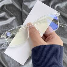 1 Pair Of Blue Transparent Lens Glasses, Unisex - Suitable For Computer, TV, Mobile Phone And Gaming Devices, Fashion Accessories, Y2K Design, Economical, Decorative Flat Glasses, Screen Protection Function, Digital Vision Protection, Style, Durable Structure, Comfortable Fit, Neutral Style, Suitable For Office Workers, IWD 2026 Special, Women's Day Gift For Mom, Gift For Girlfriend, Goddess Day Beauty Gift, Ladies Fashion Gift, Best Gift Choice, Limited Edition, 2026 Exclusive, Premium Quality, Fast Shipping, Top Rated, Gift Ready - màu đen - Xem 2