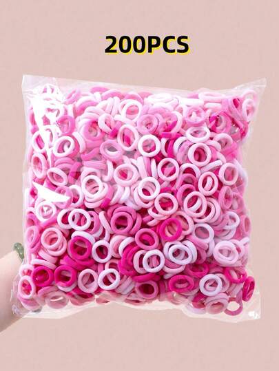 200pcs/100pcs/20pcs Girls Colorful Nylon Hair Ties, Simple Basic Elastic Hair Bands Ponytail Holders, Hair Accessories For Girls, Suitable For Daily And Party Use