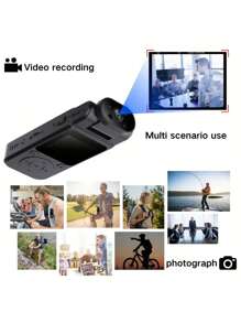 1080P Portable Video Recorder With Rotating Lens, Night Vision, 8-Hour Battery Life - Ideal For Travel, Walking, And Sports, Rechargeable Lithium Polymer Battery, Travel Recording Device | Compact Camera Design | Durable ABS Body, Video Recorder