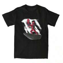 COOL SUMMER Deadpool King For Men Women T Shirts Unique Tee Shirt Short Sleeve Crew Neck T-Shirt Pure Cotton Graphic Clothing - 黑色 - 查看 1