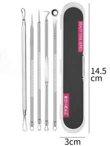 1 zestaw profesjonalnych, ultracienkich, bardzo ostrych, czarnych igieł do usuwania pryszczy i trądziku z etui z poduszką, do usuwania zaskórników, uroda, produkty do pielęgnacji skóry, spa, pielęgnacja ciała, narzędzia do pielęgnacji skóry, pielęgnacja twarzy, artykuły kosmetyczne, skóra, żel do mycia twarzy, zabiegi na twarz