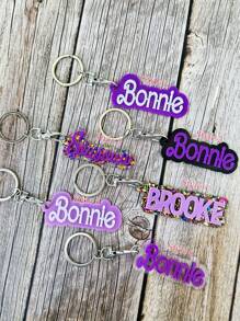[Customized] 1 Piece Custom Name Tag Acrylic Letter Key Chain, Stylish Two-Color Name Key Chain, Unisex Graduation Gift (6 Styles), Durable, Engraved, Stainless Steel, Colorful, Cute, Funny, Y2K, Fashionable, Unisex, Casual, Customized, Personalized, Unique, His Ideal Gift, She, Boyfriend, Girlfriend, Family, Friends, Ideal Gift For Travel Accessories.