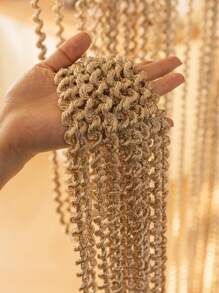 1 pièce/2 pièces Rideau décoratif de porte à ligne filetée, rideau de diviseur à gland pour salon, chambre à coucher, paravent pliant d'entrée