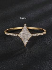 1 pulseira feminina luxuosa, minimalista e requintada, com design de estrela de quatro pontas e pequenos diamantes, adequada como presente de aniversário e feriado para esposa, família, amigos, amante, mãe, para uso diário, festa e festival