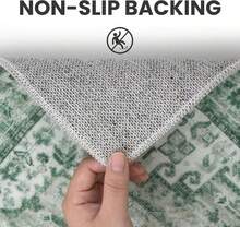 2x8 Sage Green Runner For Hallways, Non-Slip Printed Washable Kitchen Runner, Vintage Boho Rug With Non-Shedding, Soft Medallion Floor Carpet For Laundry Bedroom Entryway - 綠色 - 查看 8