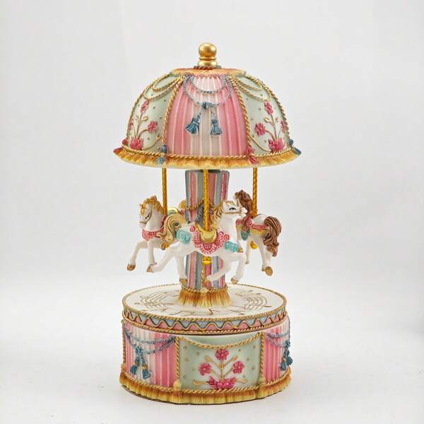 Rotating Carousel Music Box Resin Storage Box Home Decor Birthday Holiday Anniversary Gift