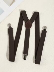 1pc Men Solid Color Elastic Adjustable Y-Shape Belts/Suspenders, Suitable For Casual, Travel, Shirt & Business Outfits