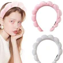 1 Packung Spa Stirnband zum Gesichtwaschen oder für Gesichtsbehandlungen, Hautpflege Stirnbänder, Make-up Haarband Schwamm, Frottee Stirnbänder, Gesichtswasch Stirnband, Volumen Haarband für Sport oder Yoga, Mode Accessoires für Frauen und Mädchen, tolle Geschenke, weiß, Haarband Stirnband für Frauen, Haraccessoires, Haarreifen