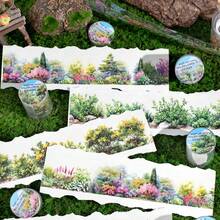 1 Roll Gardening Plant Themed Decorative Craft Tape, DIY Decor For Scrapbooking, Journal, Gift Box, Sticker School Supplies, Back To School - Multicolor - View 9