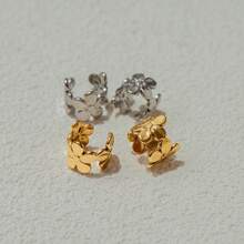 1 Paar Edelstahl Blumen Ohrclips wasserdicht hochwertige Damen Ohrringe Schmuck geeignet für den täglichen Gebrauch, Urlaub, Meerseite