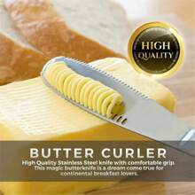 Stainless Steel Butter Spreader, Perforated Stainless Steel Butter Knife, Jam Knife Spatula Serrated Cheese Scraper