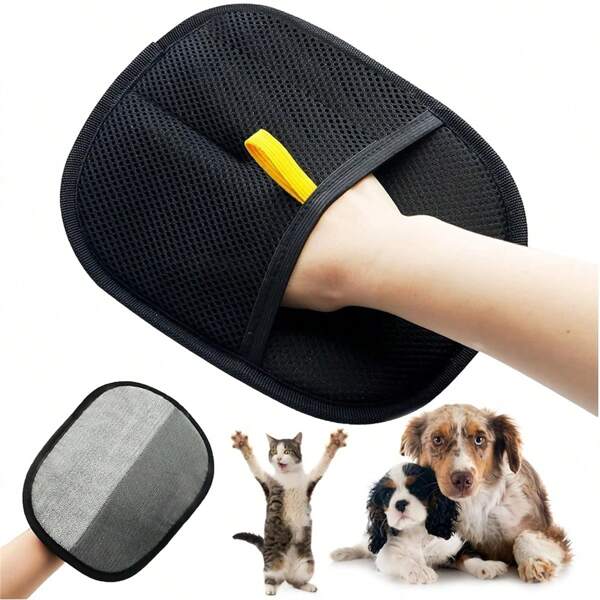 1pc Reusable Pet Hair Removal Glove - Ergonomic Design, Static-Free Fabric Layer, Easy To Clean, Ideal For Cat And Dog Owners