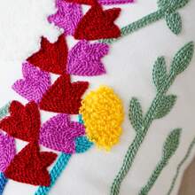 1 pièce Housse de coussin décorative avec motif floral et papillon, housse de coussin de style ferme brodée pour la décoration de la maison, le canapé, la chambre à coucher