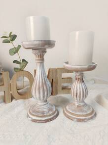 1 buc. Suport de lumânare vintage din lemn învechit, decor rustic pentru sufragerie, masă, cină romantică la lumina lumânărilor, recuzită pentru ședințe foto, casă, birou, raft de cărți, decorare birou, potrivit pentru casă, nuntă, decor de sărbători