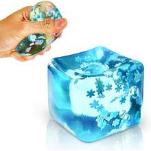 Stress Balls Ice Cube With Snowflakes Inside For Your Best Mellow And Chill, Snow Pieces Silent Nice Square Shape Anxiety Sensory Squishy Fidget Toy Slow Rise, Classroom Prizes, Calming Kids Adults,Santa Claus's Gifts - 1 - 查看 8