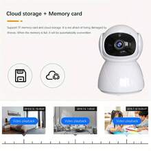 3MP 2K High Definition Smart IP Camera, Wireless WiFi Security Camera For Home, Suitable For Dog/Baby Monitor/Elderly, 360° Panoramic View, Motion Detection Alarm, Two-Way Audio, Full-Color Night Vision, Remote Monitoring, PTZ Auto Tracking, 24/7 Recording, Motion Tracking, Cloud & SD Card Storage, Ideal For Homeowners And Pet Owners, Perfect Gift For New Parents And Elderly - White - View 11